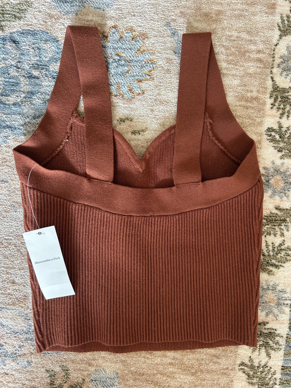 Abercrombie & Fitch Ribbed Sweetheart Camisole in Brown - Picture 2 of 3